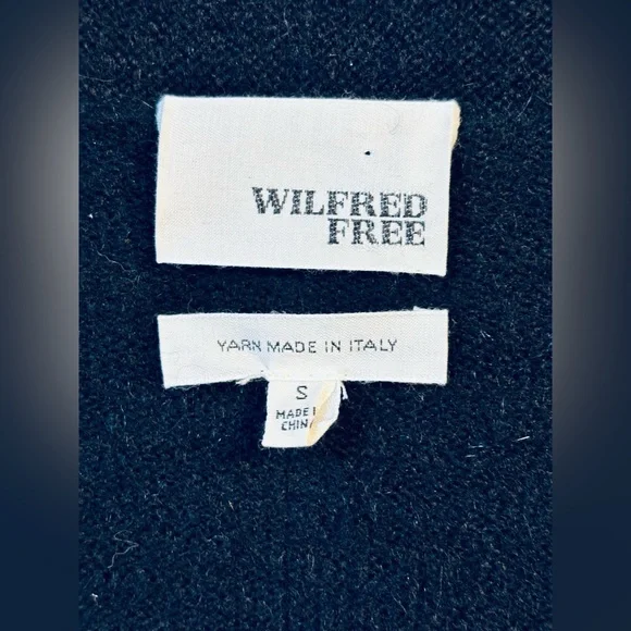Wilfred Free Aritzia Black Wool Alpaca Wrap Ballet Sweater Small - Picture 7 of 9
